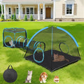 3-in-1 Outdoor Cat Enclosure, Portable Catio Tent with Tunnel | 2 Rooms & 1 Tunnel, Breathable Mesh, Carry Bag, Interactive Toys, Multi-Entry Doors, Indoor & Outdoor Use for Small pets by Tivray