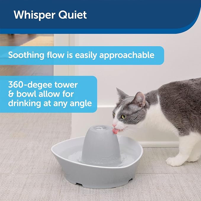 PetSafe Ceramic Pet Fountain – for Cats and Small Dogs 60 Oz Water Capacity Whisper-Quiet Flow – Great for Shy or Timid Pets Fresh, Filtered Water 1 Count (Pack of 4) - Image 5