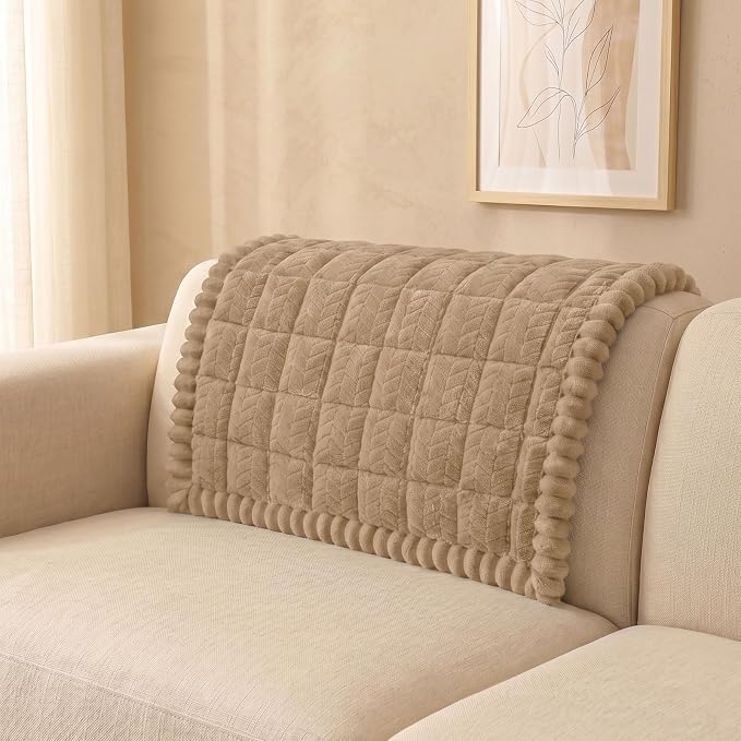 Smiry Couch Cover for Dogs, Non Slip Fuzzy Pet Sofa Arm Covers Washable | Sofa Slipcovers for Armrest & Backrest, Soft Thick Furniture Protector for Cats Dogs, Against Fur, Dirt (35.4"x35.4") by Smiry