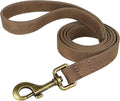 Didog PU Leather Dog Leash for Small Dogs, 5/8in x 4ft, Brown | Soft Grip Full Control, Easy Clean, Metal D-ring for Poop Bag Holder, Tangle-Free 360° Swivel Clasp, for Walking & Training by Didog