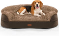 3.7 inch Thickened Orthopedic Dog Beds for Medium Dogs, Supportive Dog Sofa Bed with 28D Egg-Crate Foam, Removable Washable Plush Cover, Waterproof Lining, Half-Round Design for Puppy,Senior Dog by iweepet