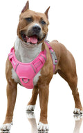 BARKBAY No Pull Dog Harness Large Reflective Dog Harness with Front Clip and Easy Control Handle for Walking Training Running with ID tag Pocket(Pink,L) by BARKBAY