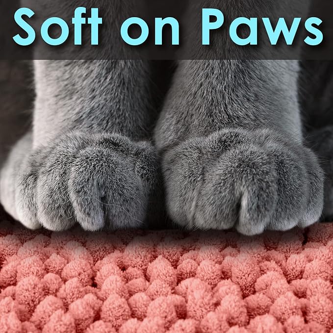 CatGuru Cat Litter Mat, Medium, Extra Large, XXL, Waterproof Litter Box Mat, Non Slip Kitty Litter Mat, Machine Washable Litter Trapping Mat, Soft Litter Tray, Cat Stuff (Medium, Coral/Heavy-Duty) - Image 4