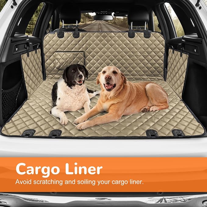 URPOWER Dog Car Seat Cover for Back Seat, Waterproof Hammock for Car & SUV | 600D Oxford, Side Flaps with Zippers, Scratch Resistant, Non-Slip, Easy Install, Machine Washable, Dog Seat Belt Included - Image 5