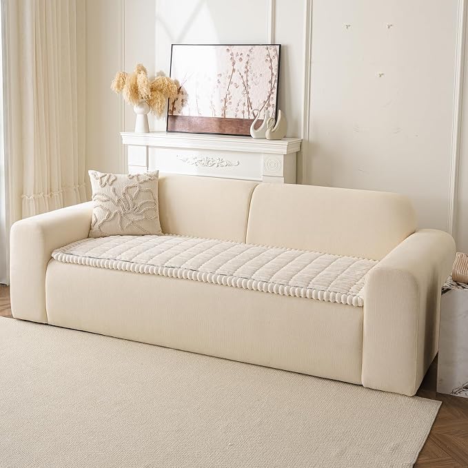Couch Cover for Dogs Washable, Non Slip Soft Cozy White | Pet Friendly, Fuzzy Durable Plush Thick Slipcovers for 3 Cushion Sofa Cover Protector Mat Bed Furniture Couches 27.6"x70.9" - Image 9
