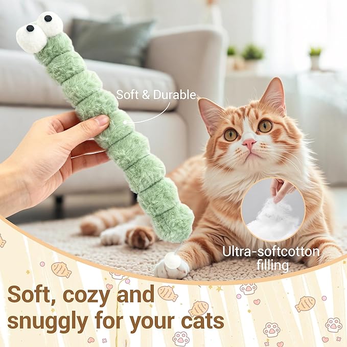 Cat Toys Pillows 3 Pack, 13” Cat Kicker Toys with Catnip Inside, Durable Interactive Cat Toys for Indoor Cats, Soft Kick Sticks for Exercise & Play - Image 5