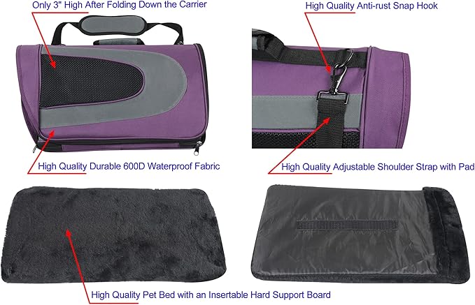 EliteField Deluxe Soft Pet Carrier for Cats and Dogs (3-Year Warranty) | Airline Approved, Waterproof, Plush Bed, Built-In Leash, Adjustable Shoulder Strap, Foldable - Image 5