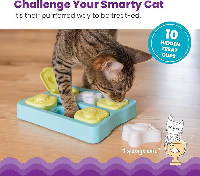Catstages Kitty Cube Interactive Treat Puzzle Cat Toy, Blue (Pack of 12) - Image 2