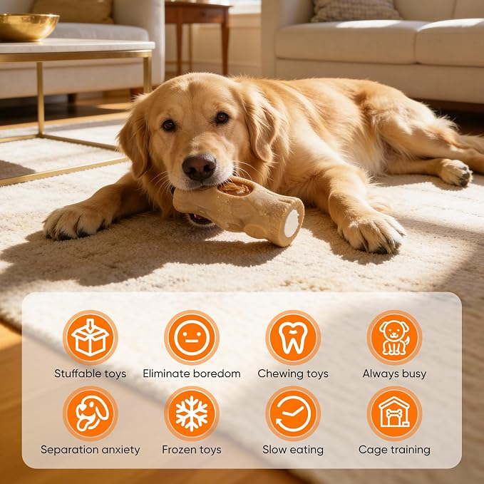 2-Pack Indestructible Chew Toys for Aggressive Chewers | Tough Dog Toys to Keep Them Busy with Durable Nylon&Frozen Treat dog toy to Relieve Boredom & Anxiety - Image 2
