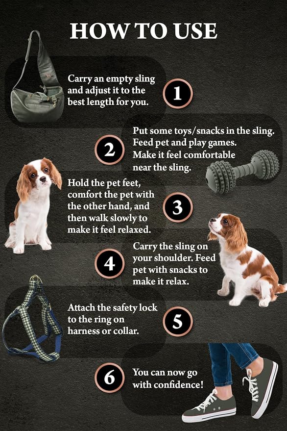 Noah & Paw Dog Sling Carrier for Small Dogs 3-10lb, Dog Sling for Small Dogs and Cats, Dog Carrier with Adjustable Padded Strap, Vegan Denim Lined with Fur, 3X Safety Features, Machine Washable - Image 6