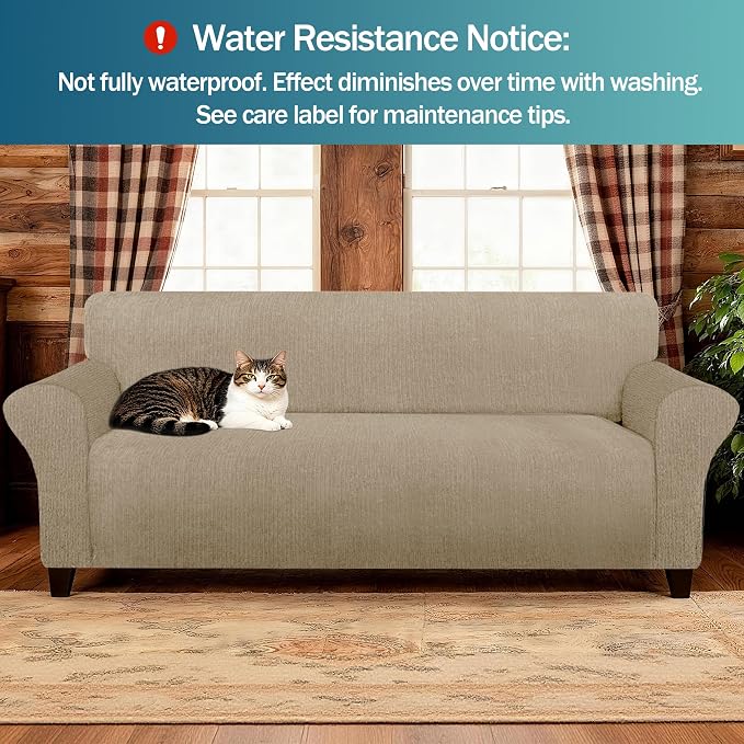 Waterproof Couch Cover, Stretch Non-Slip Sofa Slipcover with Elastic Bottom that Stays in Place - Leakproof Furniture Protector for Kids and Pets - Washable (Sofa, Island Fossi) - Image 2