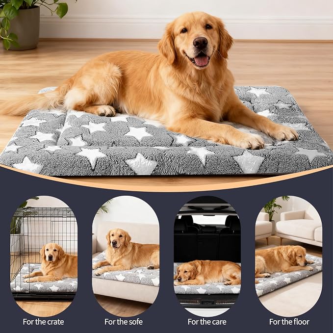 pobopobo Dog Bed Mat, Reversible Crate Pads for Small/Medium/Large Dogs & Cats Sleeping, Portable & Soft, Dog Beds Crate Pad - Machine Washable Mat Bed Kennel Mat Cat Bed - Image 2