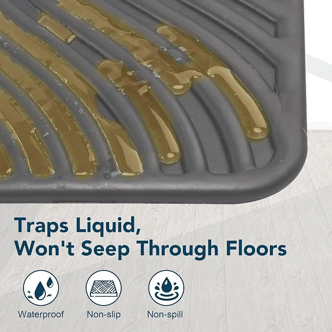 UPSKY Large Cat Litter Mat 31" x 24 Waterproof and Washable, Soft on Paws | Litter Catcher Pad, Cat Litter Trapping Mat, Scatter Control, Fits Most Litter Boxes, Use for Dogs & Cats, Grey - Image 6