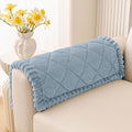 Smiry Non Slip Couch Cover for Dogs, Fuzzy Plush Pet Sofa Protector | Washable Furniture Cover for Large Dogs & Cats, Scratch & Dirt Resistant, Covers Backrest & Armrest, Haze Blue, 27.6"x27.6" by Smiry
