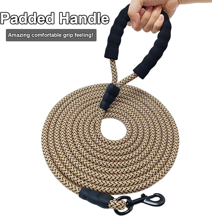 MayPaw 15ft Long Rope Dog Leash for Large Medium Dogs Soft Handle Dog Lead | 1/2-In Thick Lead, 3/6/8/10/15/20FT Training Leash, 14+ Colors - Image 2