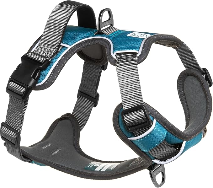 Embark No Pull Dog Harness, Reflective Adjustable Training Vest, No Choke | Adjustable straps fit all dog breeds with sturdy hooks; 360° reflective trim, soft padded Harness Design for All Dogs by EmbarkHarnessCo