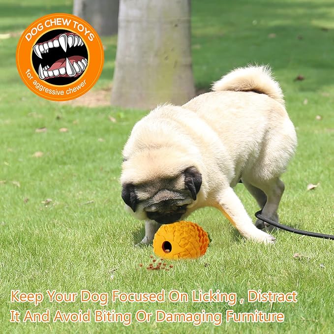 Indestructible Pineapple Dog Toy - Small Aggressive Chewers Training | Heavy Chew, Treat Dispenser, Power Chewer, Durable Puzzle, Tough Interactive, Easy Clean - Image 4