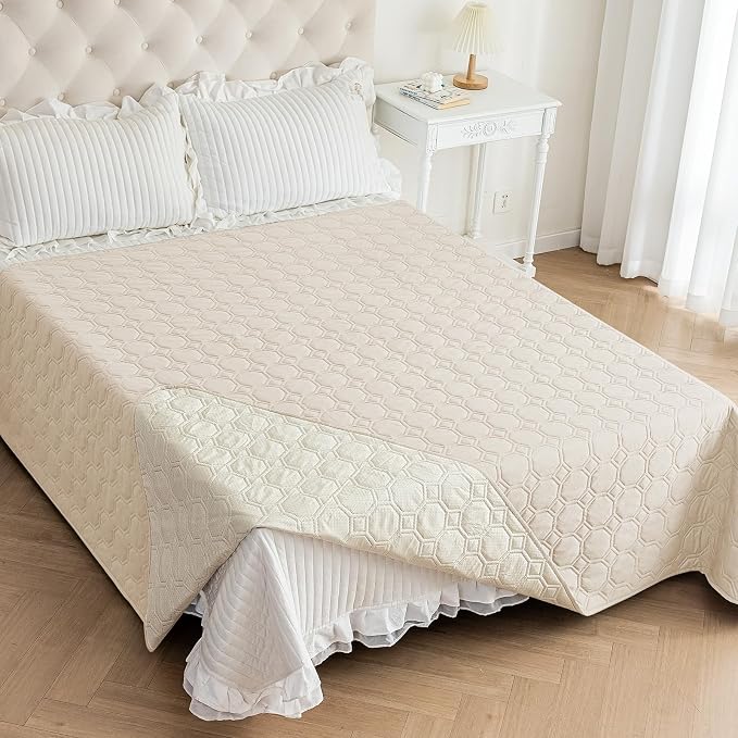 ZNSAYOTX Ultimate Cozy Blankets (82"x82") 100% Waterproof Bed Mat Blanket for Dog Pets, Couch Sofa Protector with Non-Slip Back Washable Durable, Pee Scratch Proof Easy to Clean (Beige) - Image 2