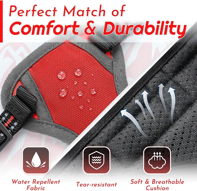 Eagloo Dog Harness for Small Dogs, No Pull Pet Vest with 2 Leash Clips | No Choke with Handle, Adjustable Comfort Fit, Reflective Strips, Easy Walking Control, Red, X-Small - Image 7