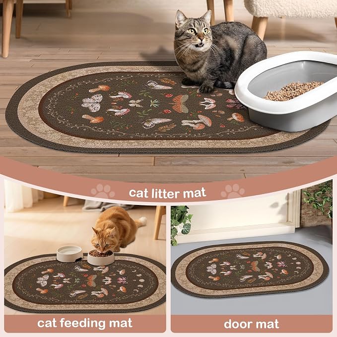 Bienbee Cat Litter Mat, 33" x 22" Dense Trapping Mesh for Litter Boxes | Litter Box Mat with PVC Mesh, Waterproof &Urineproof, Non-Slip Grip, Soft On Kitty Paws and Easy to Clean to Protect Floor - Image 7