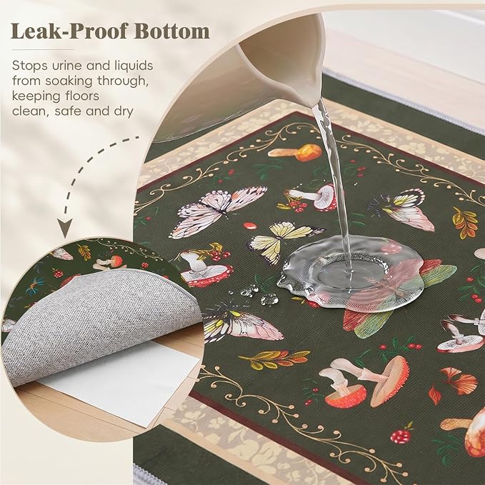 Bienbee Cat Litter Mat, 2 Pack 33" x 22" Machine Washable for Litter Boxes | Cat Litter Rug with Waterproof Backing, Non-Slip Grip and Soft On Kitty Paws to Catch Litter and Protect Floor - Image 4