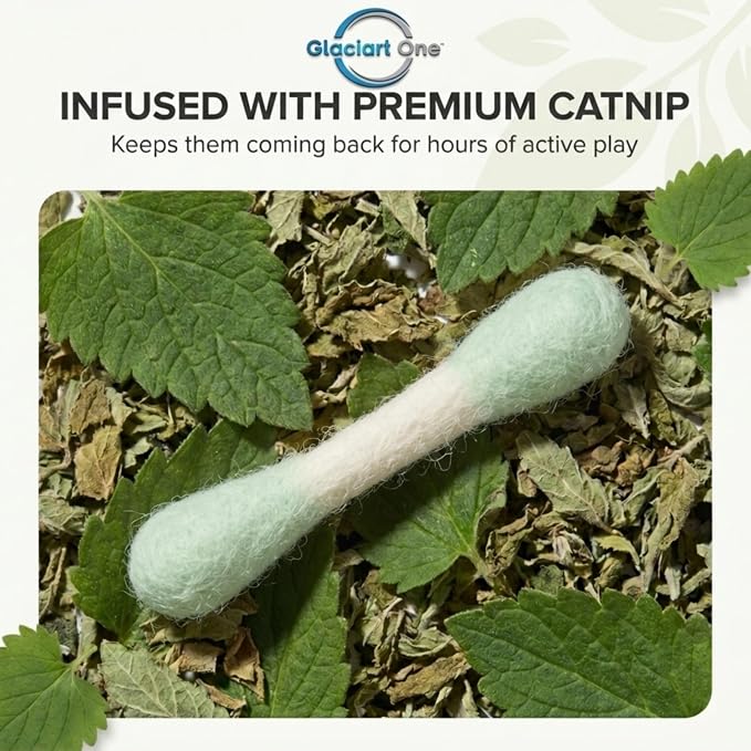Glaciart One MINI Swabs Cat Toys with Catnip - 6 Pk | Durable for Chew, Cute Cat Toys Interactive Kitty for Boredom, Exercise, & Play | Filled w/Organic Catnip for Anxiety & as Digestive Aid - Image 5