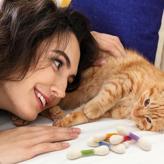 Glaciart One MINI Swabs Cat Toys with Catnip - 6 Pk | Durable for Chew, Cute Cat Toys Interactive Kitty for Boredom, Exercise, & Play | Filled w/Organic Catnip for Anxiety & as Digestive Aid - Image 4