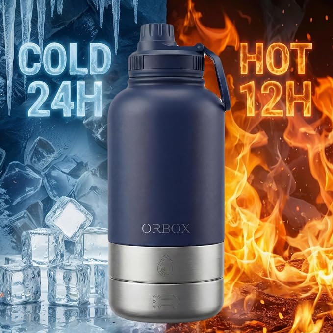 Dog Water Bottle for Travel Insulated Bottle for Small Dogs | Food Grade Plastic Bowls, Dishwasher Safe, 24H Cold 12H Hot, for Car Rides, Park Visits, Road Trips - Image 4