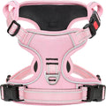 Timos Dog Harness for Large, Reflective No Pull Vest with Handle, Pink, L | Quick Release 3 Buckles, Easy On & Off, No Choke, Adjustable Soft Padded, Front & Back 2 Clips and Control Handle for Walking by Timos
