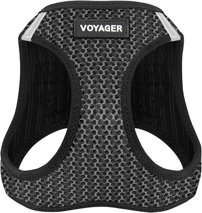 Voyager Step-in Air Dog Vest Harness - Gray 2-Tone, Large | 18- 20.5" in Chest, Reflective Bands, All Weather Breathable Air Mesh, Cats Compatible, Lightweight, Fast Drying by BestPetSuppliesLLC