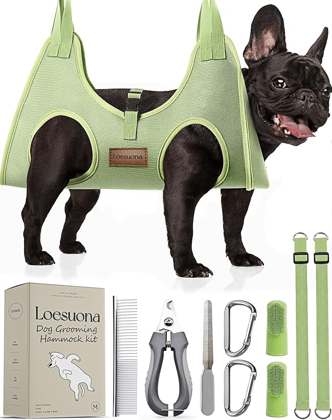 Dog Grooming Hammock – for Dogs Cat Grooming Hammock,Dog Sling for Nail Trimming with Dog Nail Clippers for Small Dogs,Dog Hammock for Nail Trim,Dog Hanging Harness for Nail Trimming by Unknown