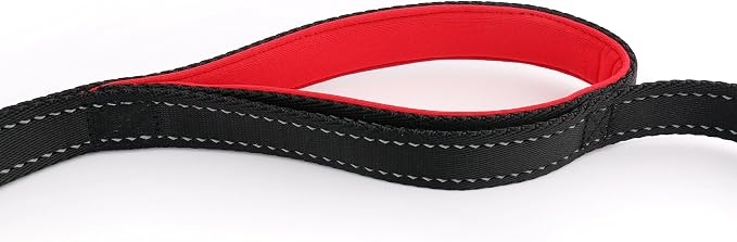 Dog Leash 8ft Long - Black - Traffic Padded Two Handle - Heavy Duty - Double Handles Lead for Control Safety Training - Leashes for Large Dogs or Medium Dogs - Dual Handles Leads - Image 6