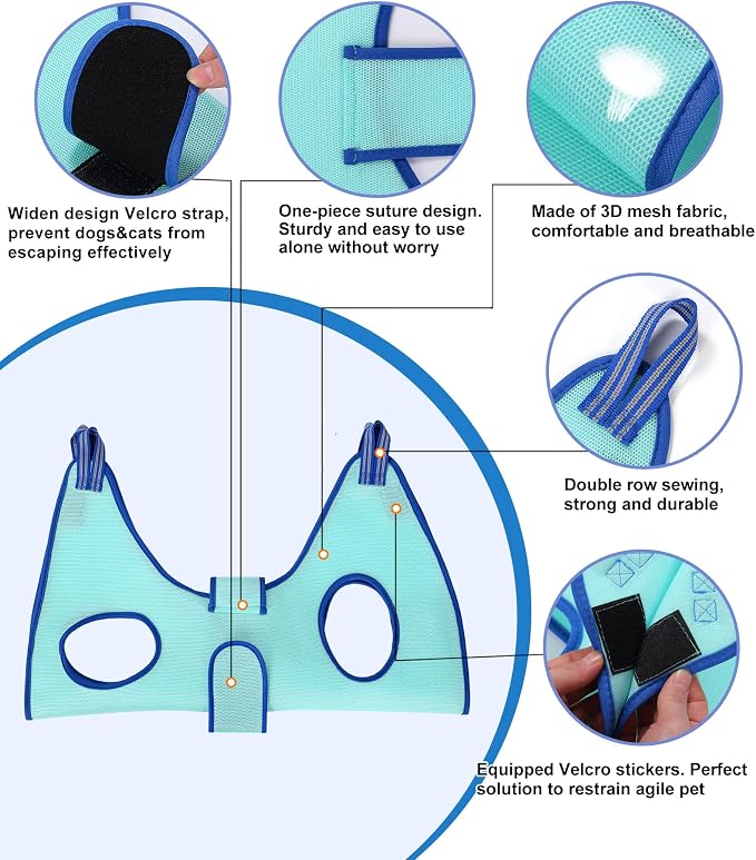 Kkiimatt Dog Grooming Hammock, Medium Dog Hanging Harness Holder for Nail Clipping, Nail Trimming Cutting Hammock, Grooming Sling Restraint Bag with Wide Strap Sewed - Image 5