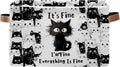 Black Cat Rectangle Storage Basket - Cat Themed Collection Collapsible Storage Baskets with Handles - Cute Cats Toy Bins - Black Cats Pattern Storages Bin for Kids Clothes, Gifts, Books, Toys by JOPJOLIW