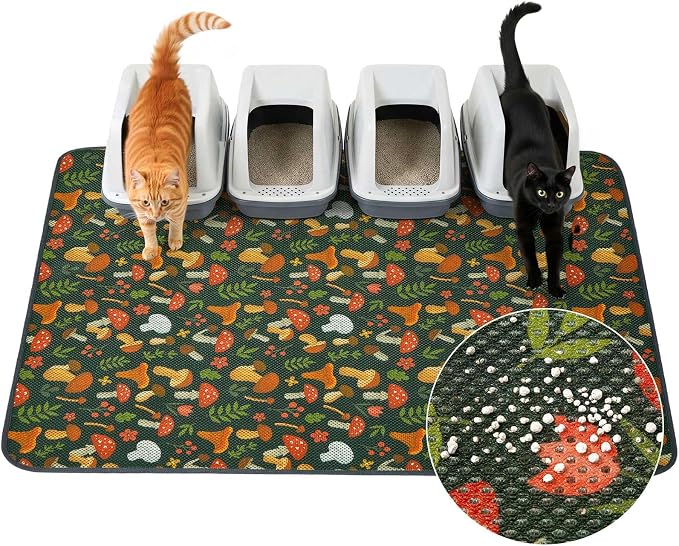 Unicorn Catcher 47"x35" Cat Litter Mat Machine Washable Litter Trapping Pad | Kitty Paw Friendly Padding With Breathable 3D Air Mesh Technology And A Non-Slip Base To Keep Home Floors Debris-Free by UnicornCatcher