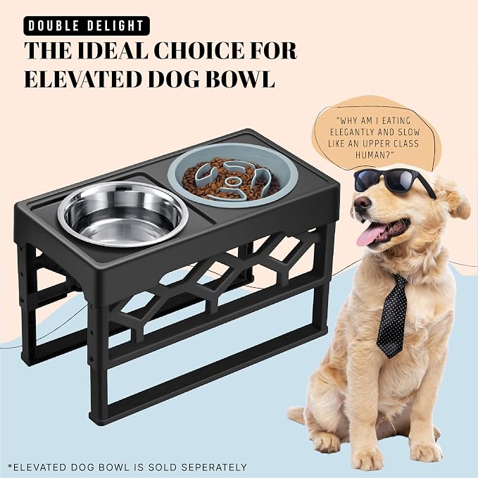 AVERYDAY Slow Feeder Dog Bowls for Medium Breeds Fits Raised Feeding Station, Puzzle Dog Food Bowls to Slow Down Eating, Dogs Feeding Bowl with Non-Slip, Slows Feeder Pet Bowl for Wet and Dry Food - Image 8