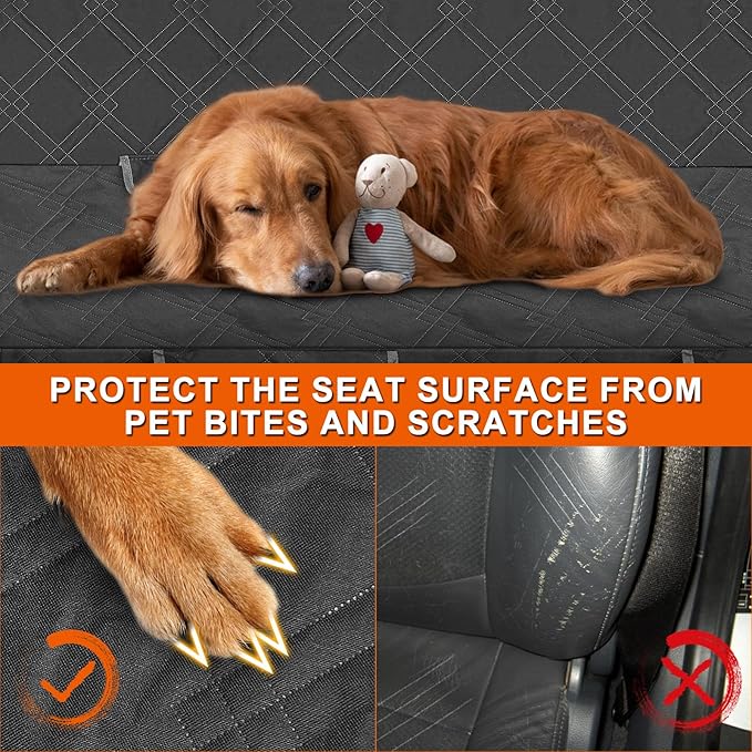 Dog Car Seat Cover for Subaru Crosstrek 2013-2025 | Waterproof Pet Bench Seat Cover for Back Seat, 600D Heavy Duty Scratch Proof Nonslip Truck Seat Covers for Dogs - Image 5