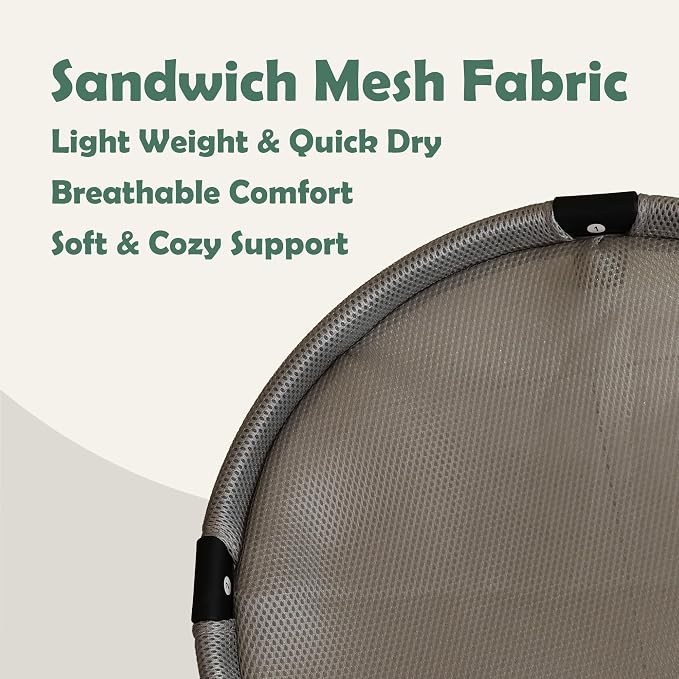 Elevated Cat Hammock Bed, Breathable Mesh Raised Cat Lounger, Removable Washable Mesh(Gray) - Image 5