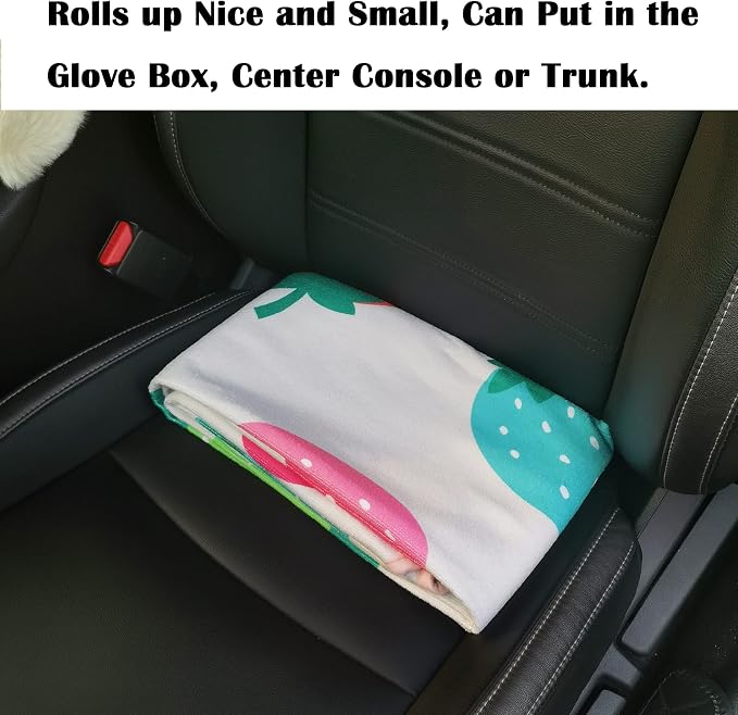 Car Seat Cover Protector Front Seats,for Gym Workout,Running,Swimming,Beach and Hiking,Waterproof Sweat Towel Bucket Seat Covers for Cars SUV Trucks (Strawberry, 2Pcs) - Image 7