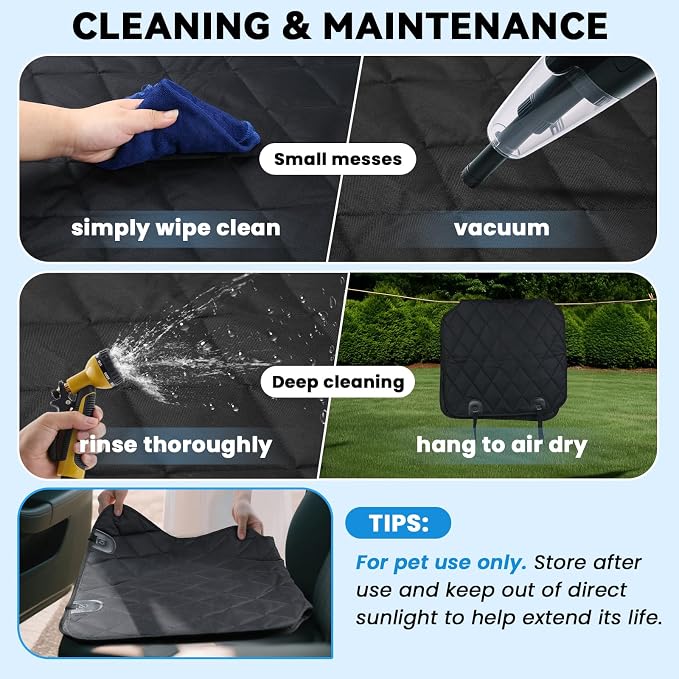VIVAGLORY Dog Front Seat Cover Car Seat Protector, L, Black, 1Pack | Front Bucket Captain Chair Cover for Dog, Single Bucket Captain Chair Hair Resistant Protector for Car - Image 5
