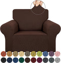 KEKUOU Stretch Chair Sofa Slipcover, Single Couch Cover,Chocolate | 1-Piece Washable Sofa Cover,Pet Friendly (31"-55") Furniture Protector Soft Jacquard Elastic Bottom for Dogs & Kids by KEKUOU