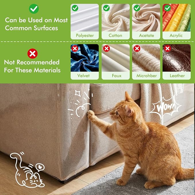20 Pack Cat Scratch Furniture Protector,Mix 17" Transparent Couch Protector From Cat Claws, Self Adhesive Couch Corner Protectors for Cats,Anti Scratch Furniture Cover for Door Curtain Sofa Table Legs - Image 3