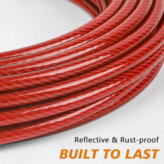 XiaZ Dog Tie Out Cable, Heavy Duty Dog Chains for Outside with Lockable Hook, Pet Runner Cable Leads for Yard, Dogs Line Tether for Small Medium Dogs Up to 250 LBS (20FT, Red) - Image 5