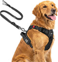 Joytale No Pull Dog Harness & Seat Belt, Easy On 3-Buckle, XL, Black | Front Clip Reduces Pulling, Escape-Resistant Design, Adjustable Fit, Soft Padding for Comfort, Secure Tether for Safer Travel by Joytale