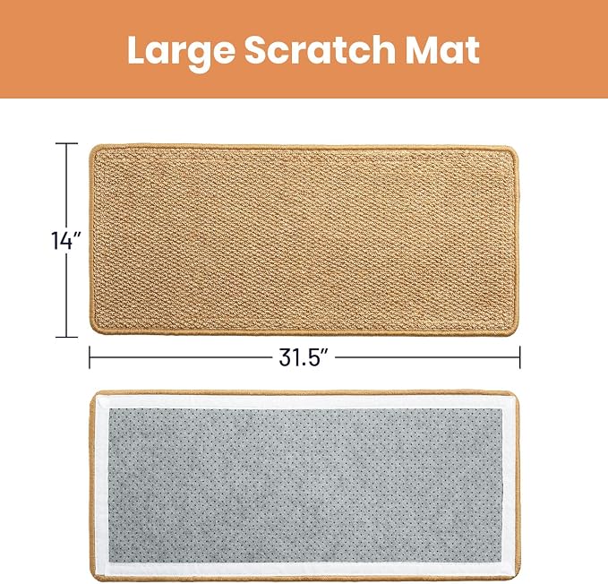 Extra Large 31.5" Cat Scratcher Bed & Mat Set | Cat Scratch Pad&Bed – Cat Wall Scratcher Protects Sofas and Furniture – Ideal for Indoor Cats to Scratch and Rest - Image 2