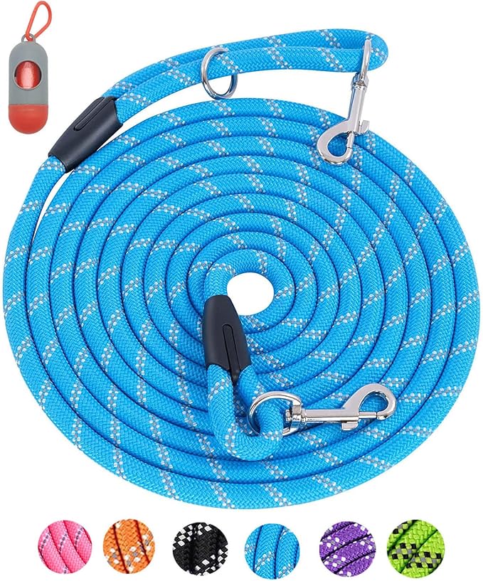 Long Dog Leash for Dog Training 20FT, Heavy Duty Dog Lead for Large Medium Small Dogs Outside Walking, Playing, Camping, or Yard, Blue by Lanwandeng