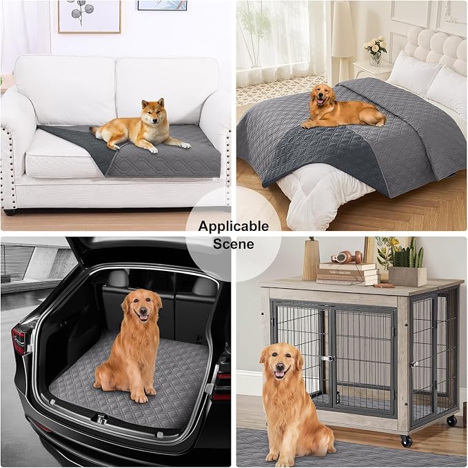 Smiry Reversible Waterproof Pet Couch Covers for Sofa | Washable Dog Couch Sofa Covers, Water Resistant Furniture Protector Slipcover, Geometric (30"x70", Grey/Dark Grey) - Image 7