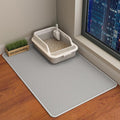 HCY&WLD Cat Litter Mat, Double Layer Cat Litter Box Mat (35x24 Inch, Gray) | Waterproof Urine-Proof Non-Slip Litter Trapping Mat, Soft on Kitty Paws, Scratch-Resistant, Scatter Control, Easy to Clean by HCY%26WLD