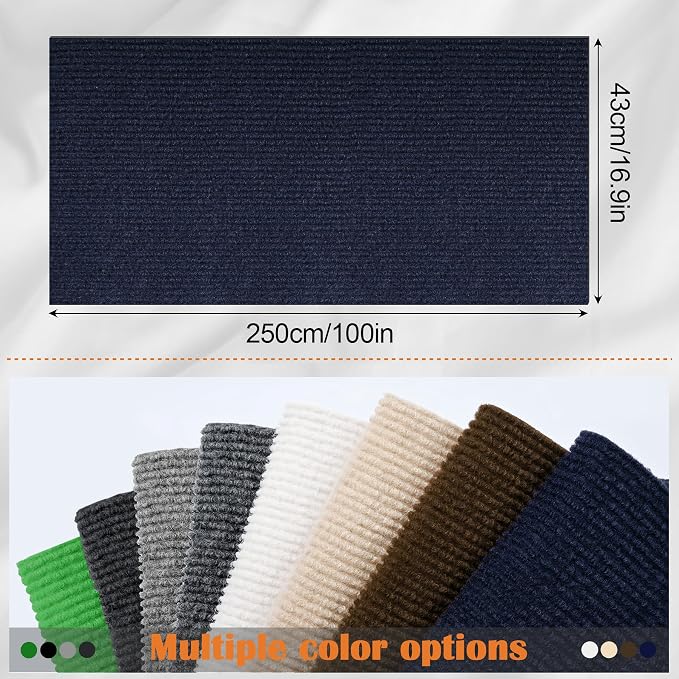 Cat Scratch Furniture Protector - 100" x 17" Trimmable Self-Adhesive Cats Claws Scratch Pads, DIY Cat Climbing Couch Protector for Scratch Post Cat Tree Replacement Indoor (Dark Blue) - Image 2