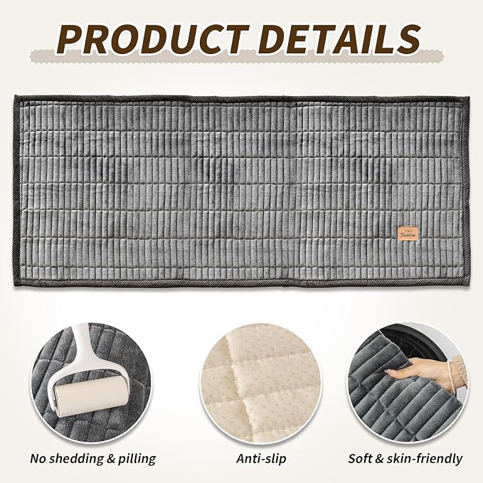 Couch Covers for Dogs, Velvet Dog Couch Cover, Pet Couchs Covers for 3-4 Seater, Couchs Protector for Dogs, Sofa Cover for Pets Washable(1PC, Dark Grey, 27.6"×94.5", 3-4 Seater) - Image 2